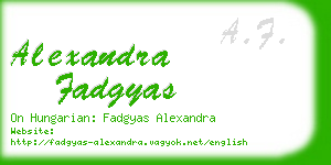 alexandra fadgyas business card